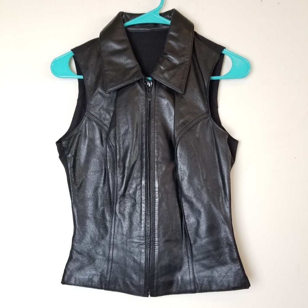 Wilson's Leather Black Vest Size Small